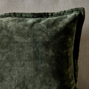 Nkuku Pilani Velvet & Linen Cushion Cover Moss 60x40cm